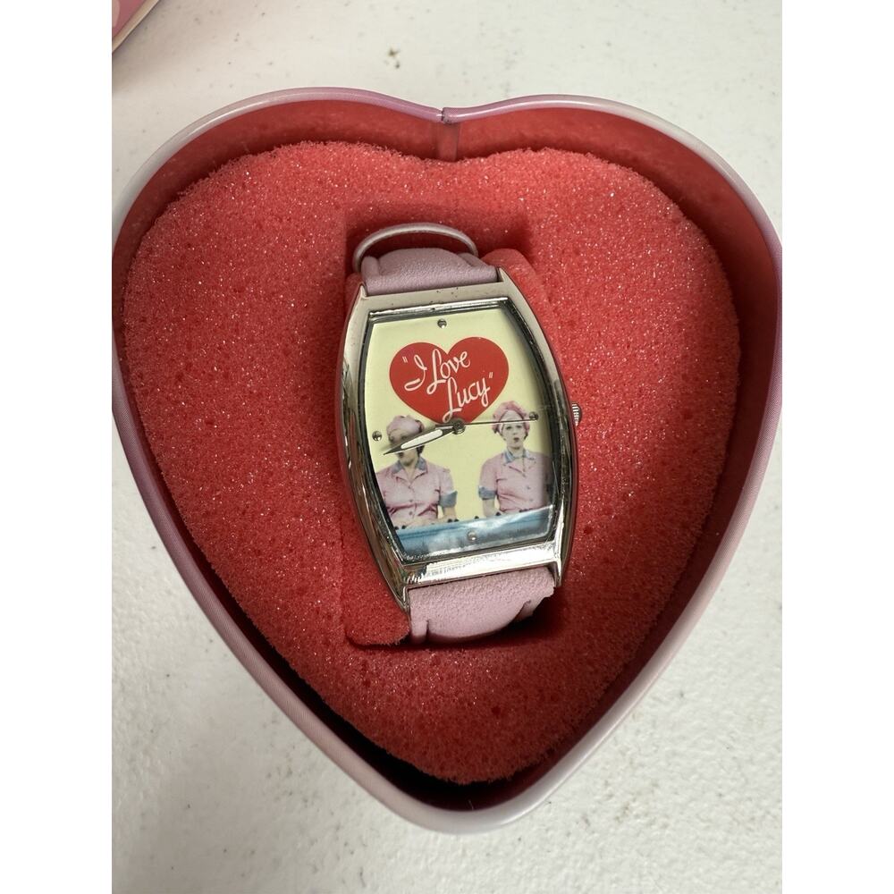 2005 I Love Lucy Wrist Watch In Chocolate Factory Tin New In Box needs battery